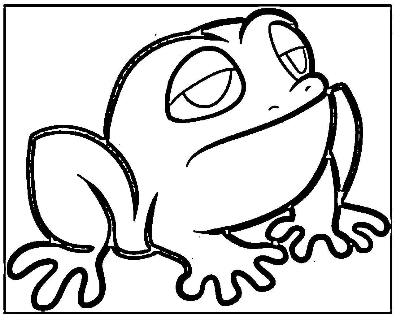 kodok Black and white pictures coloring book 027